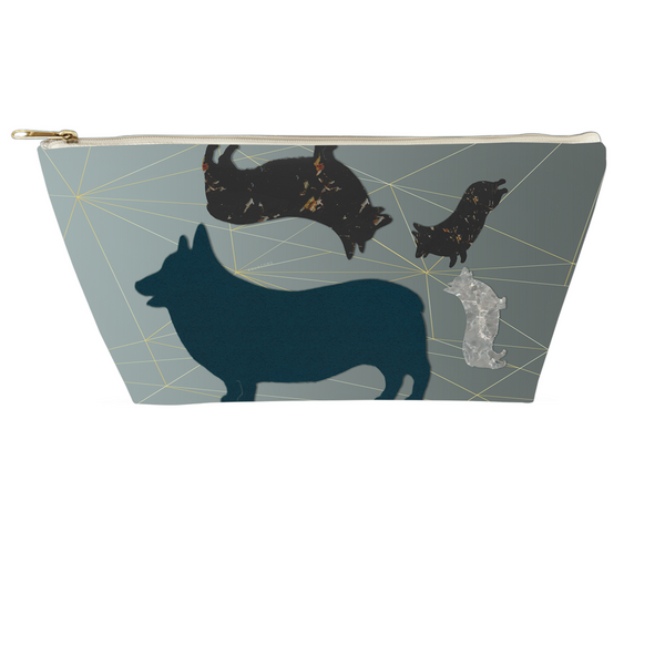 Modern Corgi Silhouette Accessory Pouches