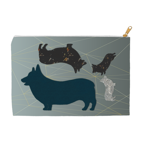 Modern Corgi Silhouette Accessory Pouches