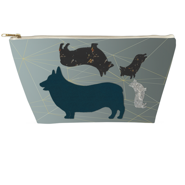 Modern Corgi Silhouette Accessory Pouches