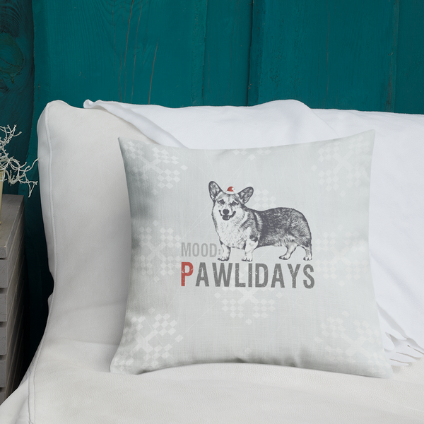 Corgi Premium Pillow - Corgi in the Pawlidays Mood