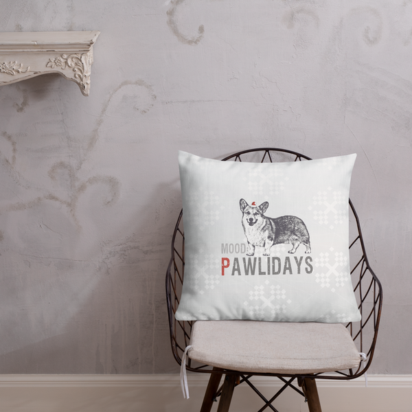 Corgi Premium Pillow - Corgi in the Pawlidays Mood