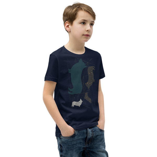 Youth: Modern Corgi Silhouette Short Sleeve T-Shirt