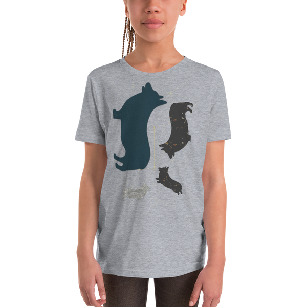 Youth: Modern Corgi Silhouette Short Sleeve T-Shirt