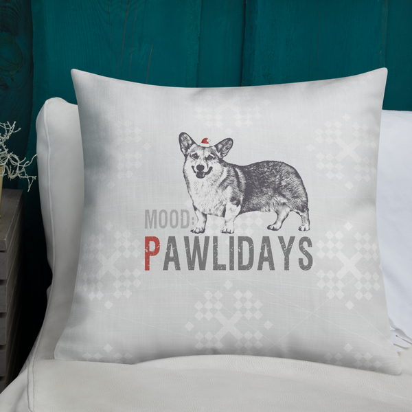 Corgi Premium Pillow - Corgi in the Pawlidays Mood