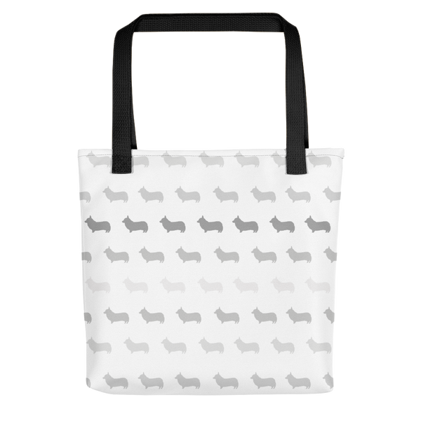 Corgi Pattern Tote bag (White/Gray)