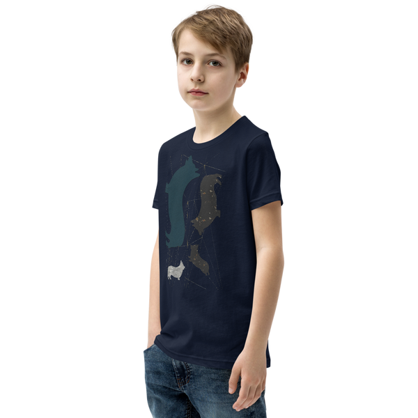 Youth: Modern Corgi Silhouette Short Sleeve T-Shirt