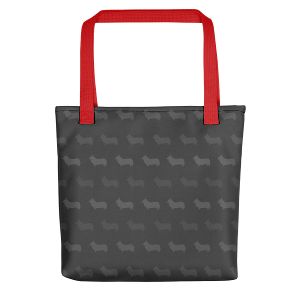 Corgi Pattern Tote bag (Dark Gray)