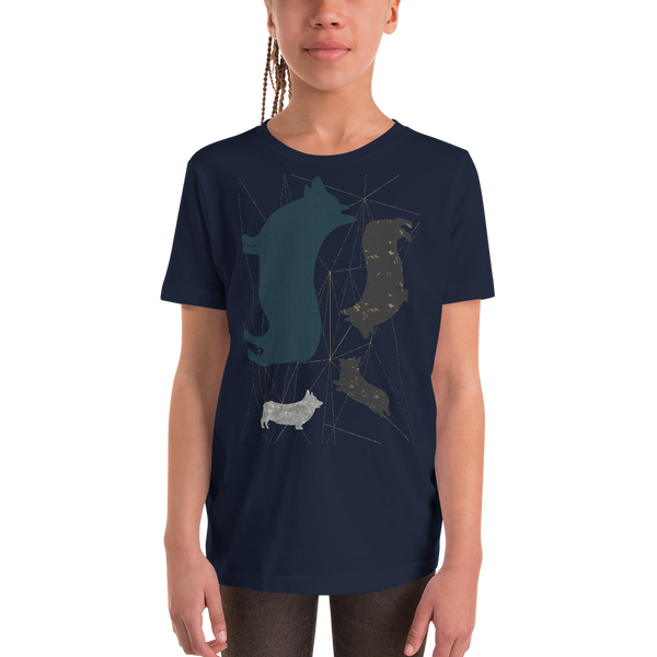 Youth: Modern Corgi Silhouette Short Sleeve T-Shirt