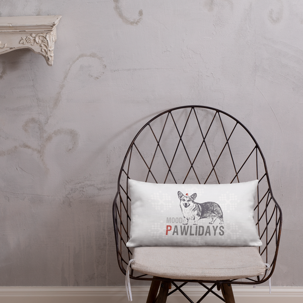 Corgi Premium Pillow - Corgi in the Pawlidays Mood