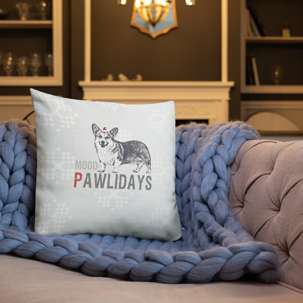 Corgi Premium Pillow - Corgi in the Pawlidays Mood