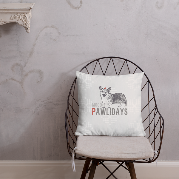 Corgi Premium Pillow - Corgi in the Pawlidays Mood
