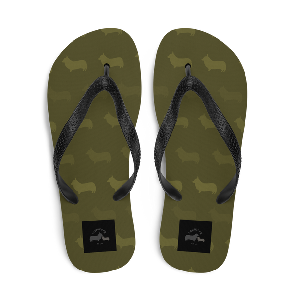 Corgi Pattern Flip-Flops