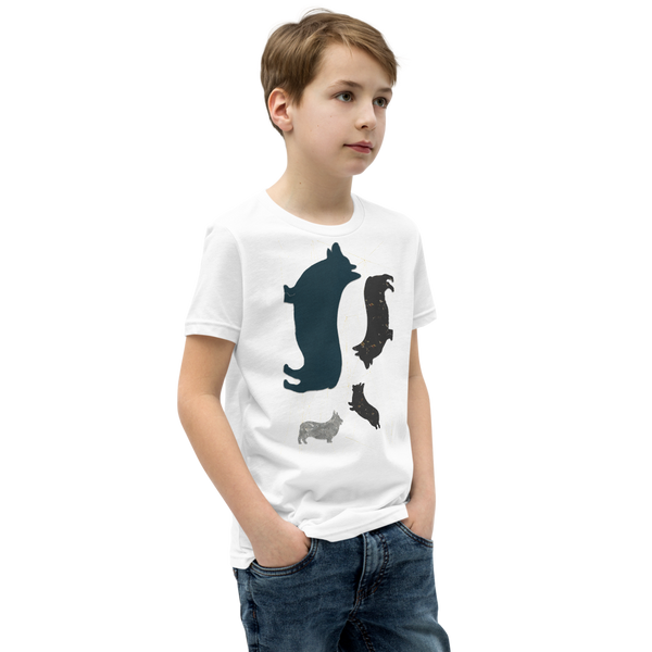 Youth: Modern Corgi Silhouette Short Sleeve T-Shirt