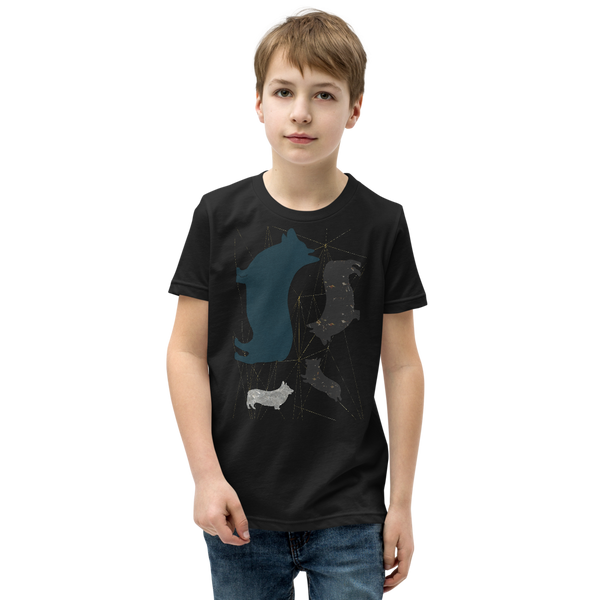Youth: Modern Corgi Silhouette Short Sleeve T-Shirt