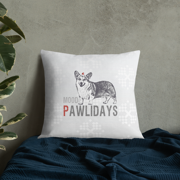 Corgi Premium Pillow - Corgi in the Pawlidays Mood