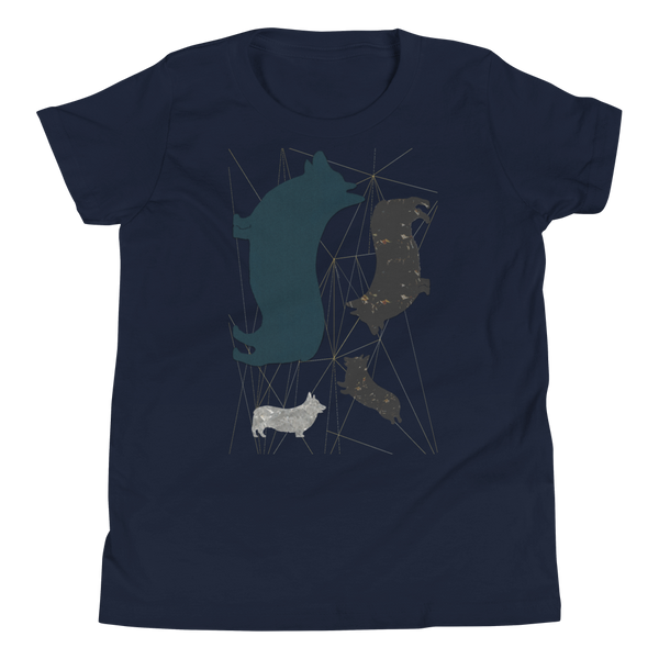 Youth: Modern Corgi Silhouette Short Sleeve T-Shirt