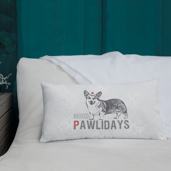 Corgi Premium Pillow - Corgi in the Pawlidays Mood