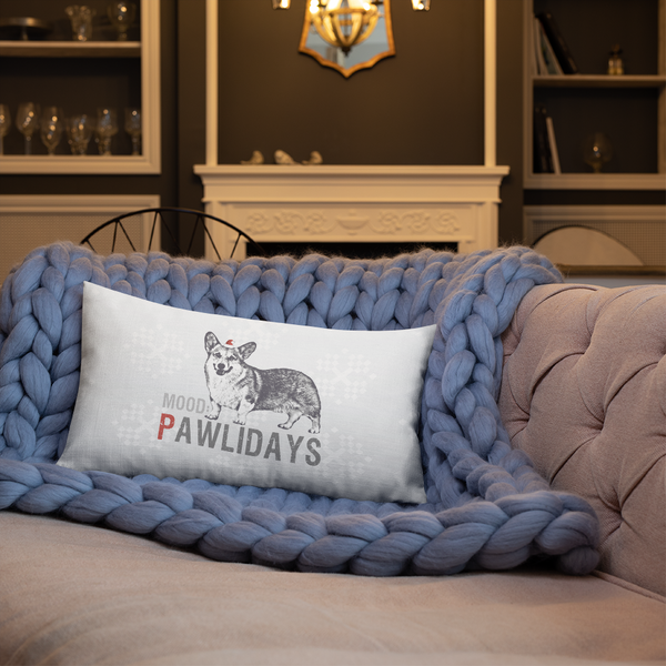 Corgi Premium Pillow - Corgi in the Pawlidays Mood