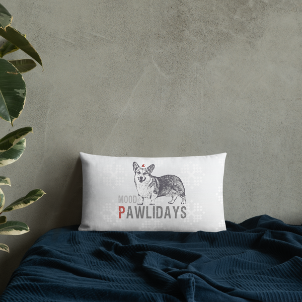 Corgi Premium Pillow - Corgi in the Pawlidays Mood