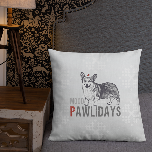 Corgi Premium Pillow - Corgi in the Pawlidays Mood