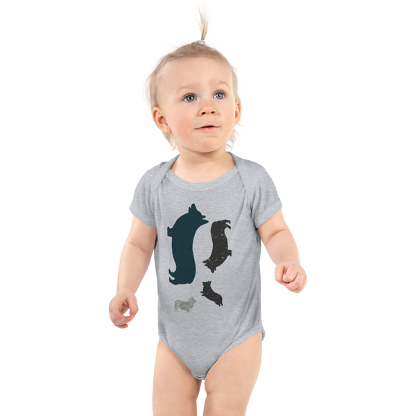 Babies: Modern Corgi Silhouette Bodysuit