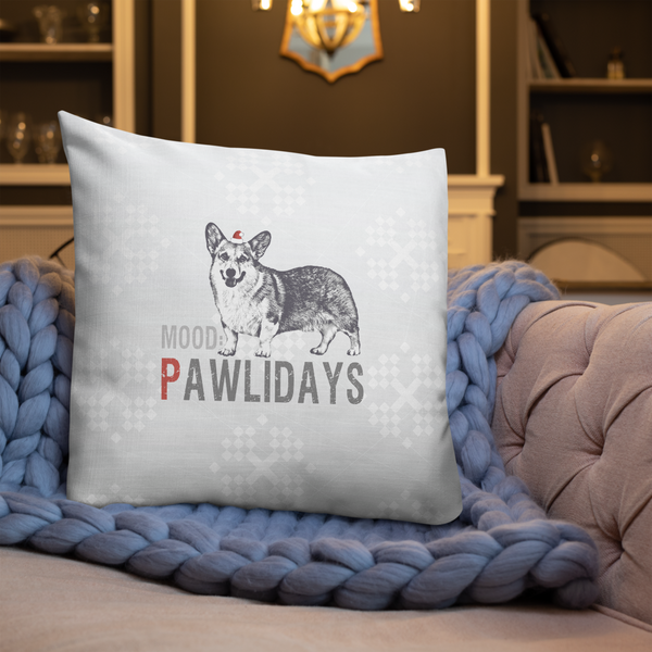 Corgi Premium Pillow - Corgi in the Pawlidays Mood