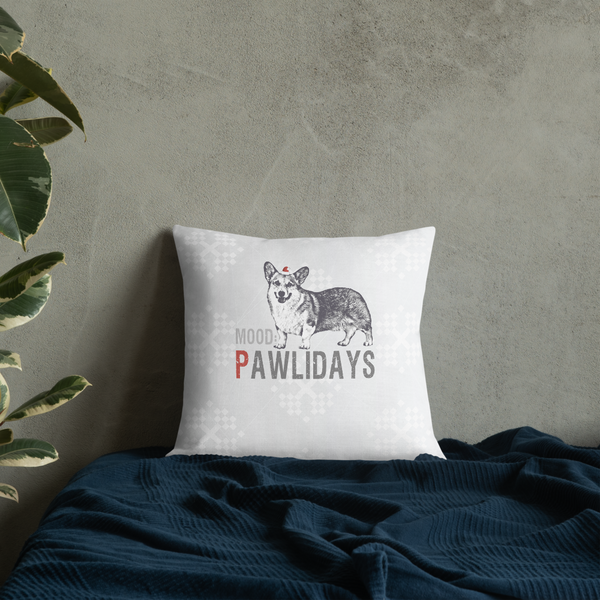 Corgi Premium Pillow - Corgi in the Pawlidays Mood