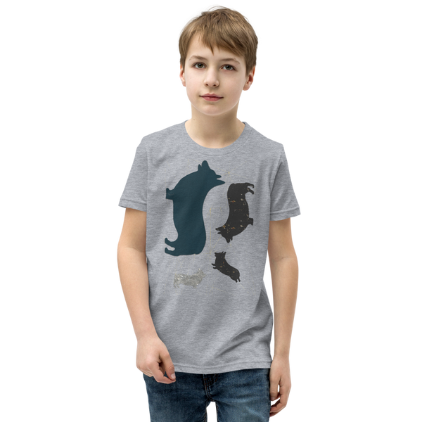 Youth: Modern Corgi Silhouette Short Sleeve T-Shirt