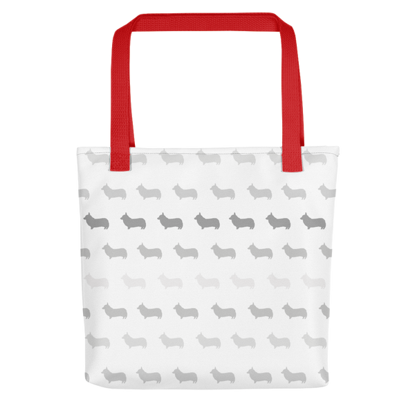 Corgi Pattern Tote bag (White/Gray)