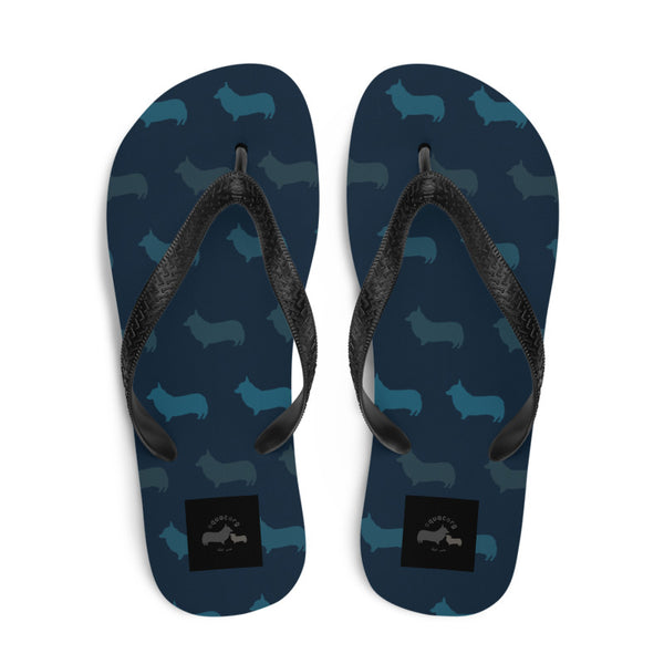 Corgi Pattern Flip-Flops