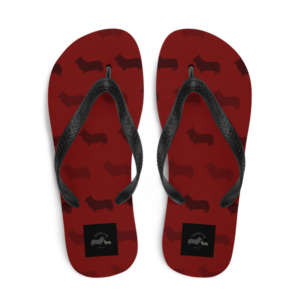 Corgi Pattern Flip-Flops