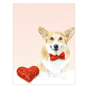 Epic Greeting Cards Single Pembroke Welsh Corgi on top of Louis Vuitton  Luggage Valentines Day Card