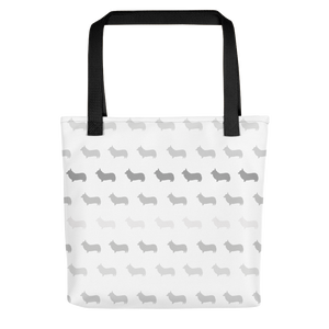Corgi Pattern Tote bag (White/Gray)