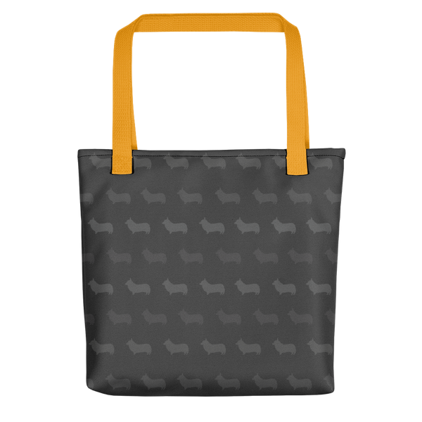 Corgi Pattern Tote bag (Dark Gray)