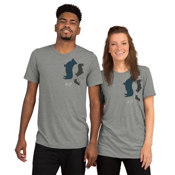 Unisex: Modern Corgi Silhouette Short Sleeve T-shirt