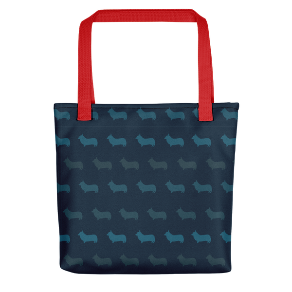 Corgi Pattern Tote bag (Navy)