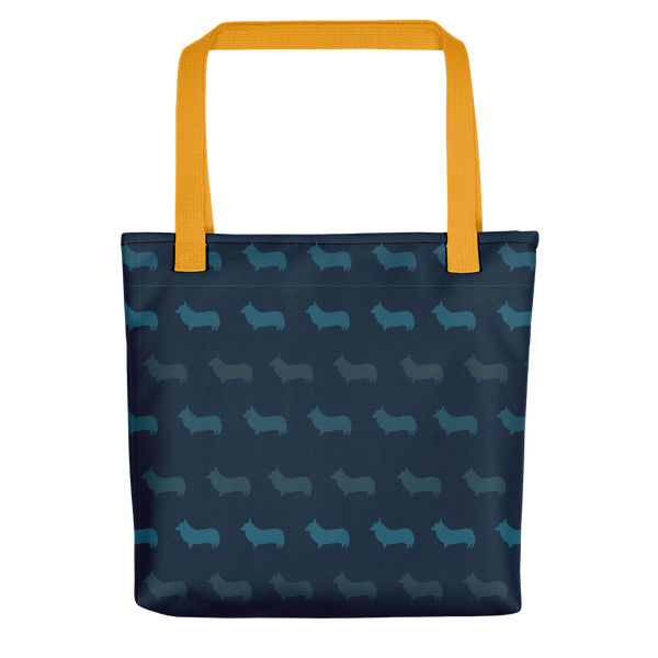 Corgi Pattern Tote bag (Navy)