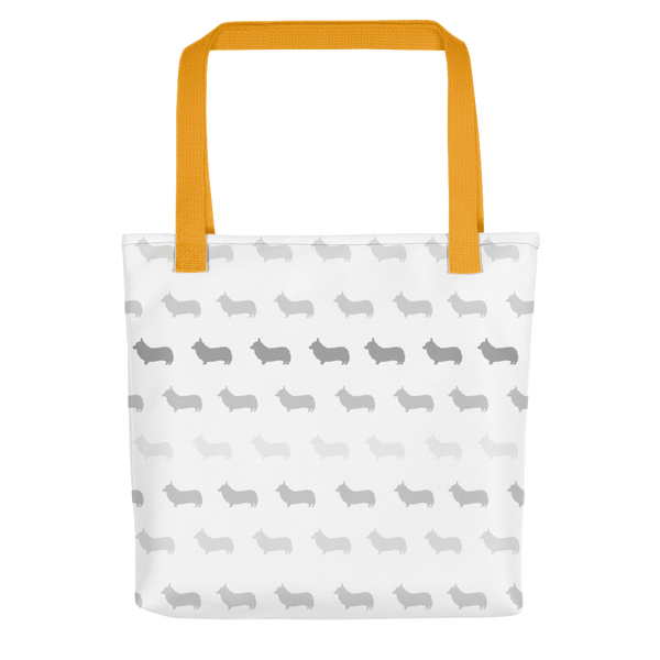 Corgi Pattern Tote bag (White/Gray)